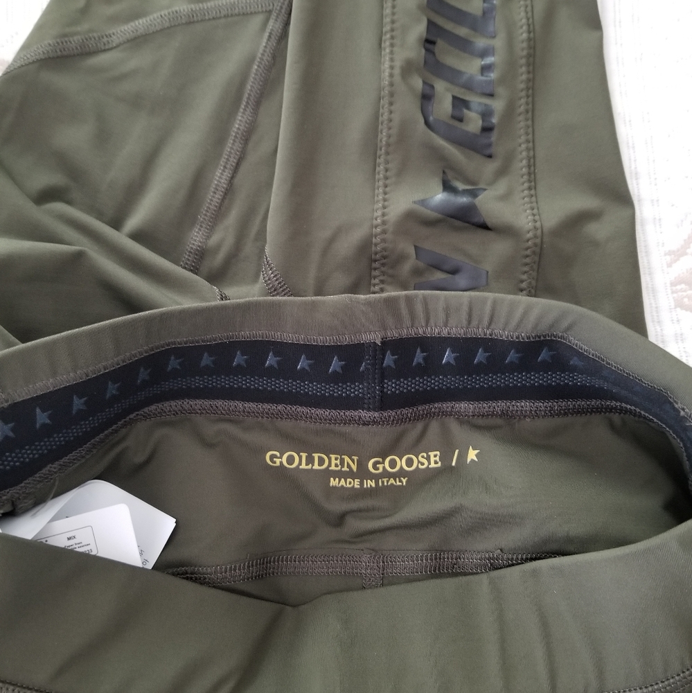 Golden Goose  Logo Leggings Size S Small Khaki Military Green - Picture 4 of 10